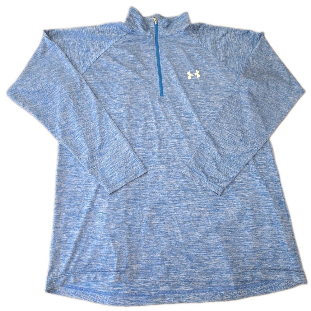 Under Armour Shirt Mens Large Blue Quarter Zip Performance Pullover Athletic L